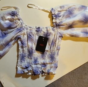 NWT Levis Tilly Square Neck Elbow Puff Sleeve Blouse